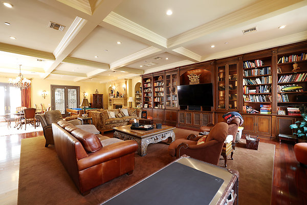 Great Room Library 0184