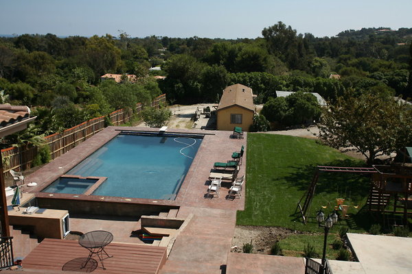 Pool &amp; Backyard from Master Balcony 0131 4 1