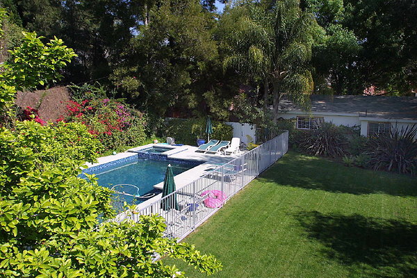 Pool &amp; Backyard from above 0124 41