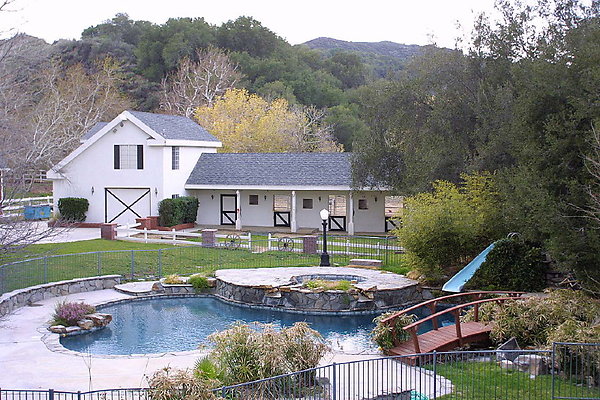 Pool &amp; Barn from above
